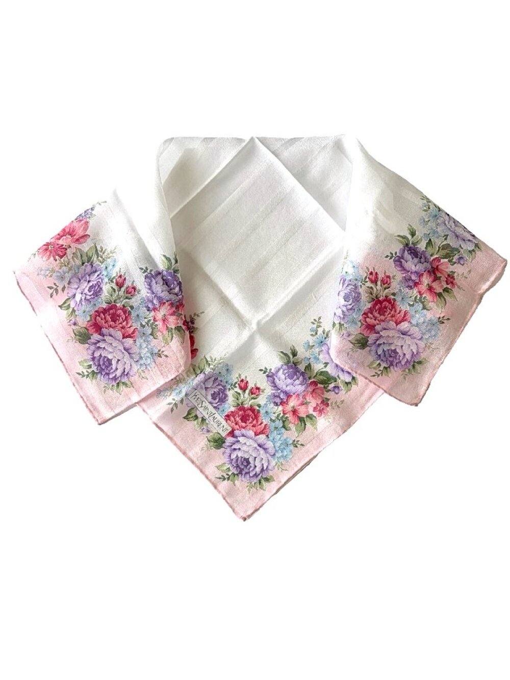 Vintage Yves Saint Laurent YSL Cotton Floral Scarf
